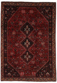 Tapis Shiraz 218X301 Noir/Rouge Foncé (Laine, Perse/Iran)