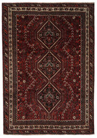  Oosters Shiraz Vloerkleed 210X304 Zwart/Bruin Wol, Perzië/Iran Carpetvista