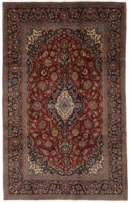 194X307 絨毯 オリエンタル カシャン ブラック/茶色 (ウール, ペルシャ/イラン) Carpetvista