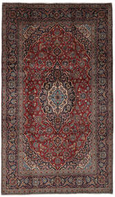 Tapete Oriental Kashan 193X333 Preto/Vermelho Escuro (Lã, Pérsia/Irão)