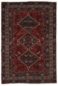 Shiraz Teppich 195X285 Schwarz/Dunkelrot Wolle, Persien/Iran Carpetvista