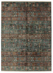 182X253 Shabargan Teppich Moderner Schwarz/Braun (Wolle, Afghanistan) Carpetvista