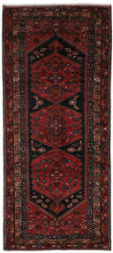  Oosters Hamadan Vloerkleed 149X348 Tapijtloper Zwart/Donkerrood Wol, Perzië/Iran Carpetvista