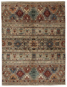 絨毯 Shabargan 157X206 茶色/ブラック (ウール, アフガニスタン)