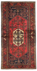 Hamadan Teppich 101X197 Schwarz/Dunkelrot Wolle, Persien/Iran Carpetvista