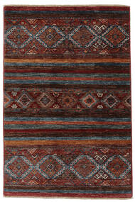  Shabargan Rug 87X129 Wool Black/Dark Red Small Carpetvista