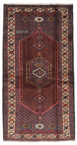 Hamadan Teppich 103X191 Schwarz/Dunkelrot Wolle, Persien/Iran Carpetvista
