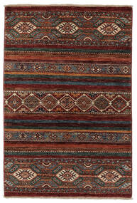 Tapete Shabargan 85X123 Preto/Vermelho Escuro (Lã, Afeganistão)