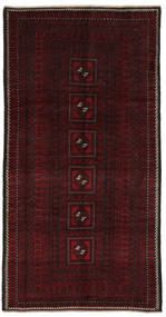 絨毯 オリエンタル バルーチ 155X291 廊下 カーペット ブラック/ダークレッド (ウール, ペルシャ/イラン)
