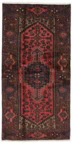 絨毯 ハマダン 104X205 ブラック/ダークレッド (ウール, ペルシャ/イラン)