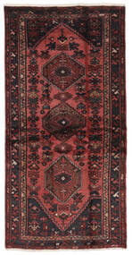 Hamadan Rug 102X205 Black/Dark Red Wool, Persia/Iran Carpetvista