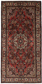  Orientalischer Hamadan Teppich 163X323 Läufer Schwarz/Dunkelrot Wolle, Persien/Iran Carpetvista