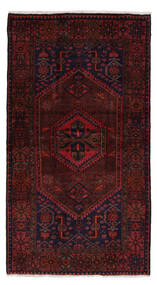 111X205 Hamadan Teppich Orientalischer Schwarz/Dunkelrot (Wolle, Persien/Iran) Carpetvista