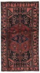 Hamadan Teppe 101X186 Svart/Mørk Rød Ull, Persia/Iran Carpetvista