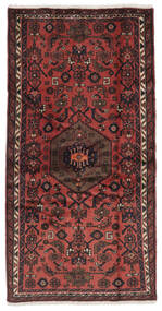 98X193 Alfombra Hamadan Oriental Negro/Rojo Oscuro (Lana, Persia/Irán) Carpetvista