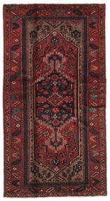 Hamadan Rug 99X189 Black/Dark Red Wool, Persia/Iran Carpetvista