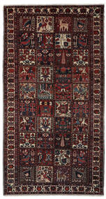 160X305 Bakhtiar Orientalisk Hallmatta Svart/Brun (Ull, Persien/Iran) Carpetvista