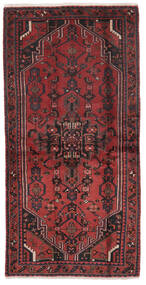 絨毯 ペルシャ ハマダン 103X208 ダークレッド/ブラック (ウール, ペルシャ/イラン)