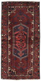 絨毯 ハマダン 110X211 ブラック/ダークレッド (ウール, ペルシャ/イラン)