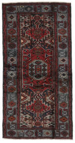 104X196 Hamadan Rug Oriental Black/Dark Red (Wool, Persia/Iran) Carpetvista
