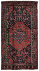 絨毯 ハマダン 104X200 ブラック/ダークレッド (ウール, ペルシャ/イラン)