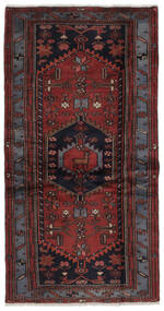97X187 Hamadan Tæppe Orientalsk Sort/Mørkerød (Uld, Persien/Iran) Carpetvista