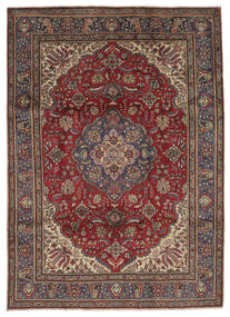 215X295 Täbriz Teppich Orientalischer Schwarz/Braun (Wolle, Persien/Iran) Carpetvista