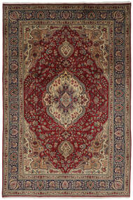  Orientalischer Täbriz Teppich 206X304 Schwarz/Braun Wolle, Persien/Iran Carpetvista