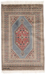79X123 絨毯 オリエンタル パキスタン ブハラ 2Ply 茶色/ダークグレー (ウール, パキスタン) Carpetvista