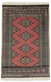 75X120 絨毯 オリエンタル パキスタン ブハラ 2Ply ブラック/茶色 (ウール, パキスタン) Carpetvista