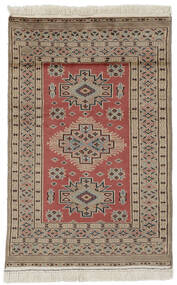 絨毯 パキスタン ブハラ 2Ply 75X120 茶色/ダークレッド (ウール, パキスタン)