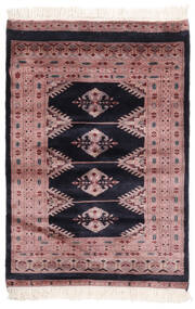 絨毯 パキスタン ブハラ 2Ply 80X114 ダークレッド/ブラック (ウール, パキスタン)