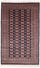 156X253 絨毯 オリエンタル パキスタン ブハラ 2Ply ブラック/ダークレッド (ウール, パキスタン) Carpetvista