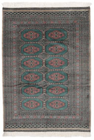 131X185 絨毯 オリエンタル パキスタン ブハラ 2Ply ブラック/茶色 (ウール, パキスタン) Carpetvista