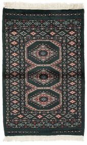 絨毯 パキスタン ブハラ 3Ply 78X120 ブラック/ダークレッド (ウール, パキスタン)