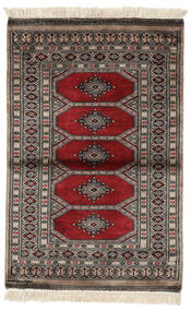  パキスタン ブハラ 3Ply 絨毯 76X120 ウール ブラック/茶色 小 Carpetvista