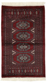絨毯 パキスタン ブハラ 3Ply 75X120 ブラック/ダークレッド (ウール, パキスタン)