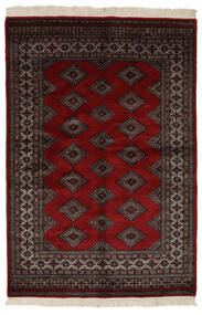 130X191 Pakistan Bokhara 3Ply Rug Oriental Black/Dark Red (Wool, Pakistan) Carpetvista