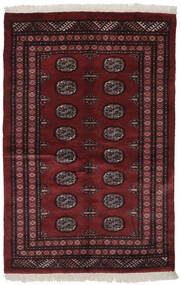 123X189 Pakistan Buchara 3Ply Teppich Orientalischer Schwarz/Dunkelrot (Wolle, Pakistan) Carpetvista