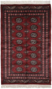 122X190 Pakistan Buchara 3Ply Teppich Orientalischer Schwarz/Dunkelrot (Wolle, Pakistan) Carpetvista