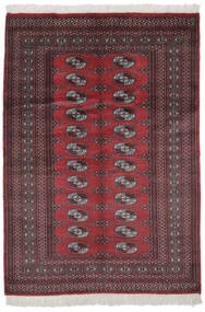 128X183 Tapete Oriental Paquistão Bucara 2Ply Preto/Vermelho Escuro (Lã, Paquistão) Carpetvista
