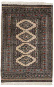 93X141 Pakistan Buchara 2Ply Teppich Orientalischer Schwarz/Braun (Wolle, Pakistan) Carpetvista