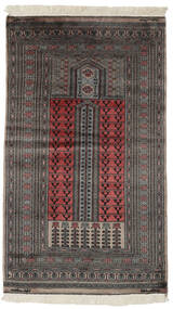 Orientalischer Pakistan Buchara 2Ply Teppich 93X162 Schwarz/Braun Wolle, Pakistan Carpetvista