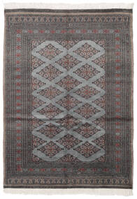 128X180 絨毯 オリエンタル パキスタン ブハラ 2Ply ブラック/ダークグレー (ウール, パキスタン) Carpetvista