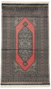 92X158 絨毯 オリエンタル パキスタン ブハラ 2Ply ブラック/茶色 (ウール, パキスタン) Carpetvista