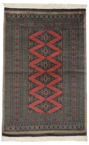 94X140 Pakistan Bokhara 2Ply Rug Oriental Black/Brown (Wool, Pakistan) Carpetvista