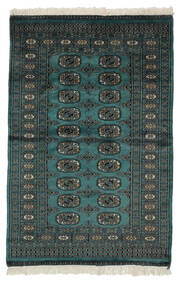 絨毯 オリエンタル パキスタン ブハラ 2Ply 95X144 ブラック/ダークターコイズ (ウール, パキスタン)