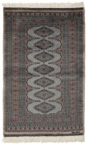 93X151 絨毯 オリエンタル パキスタン ブハラ 2Ply ブラック/茶色 (ウール, パキスタン) Carpetvista