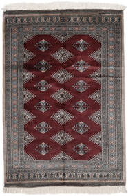 125X180 絨毯 オリエンタル パキスタン ブハラ 2Ply ブラック/茶色 (ウール, パキスタン) Carpetvista