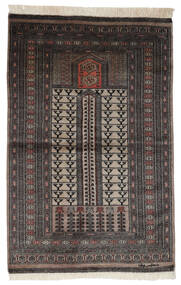 95X150 絨毯 パキスタン ブハラ 2Ply オリエンタル ブラック/茶色 (ウール, パキスタン) Carpetvista